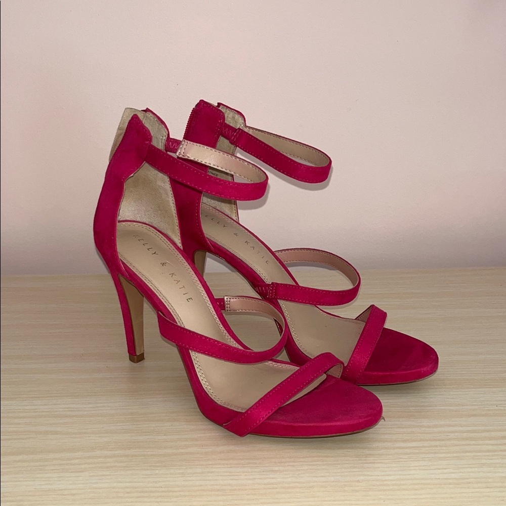 Kelly & Katie Hot Pink Strappy Stiletto Sandals